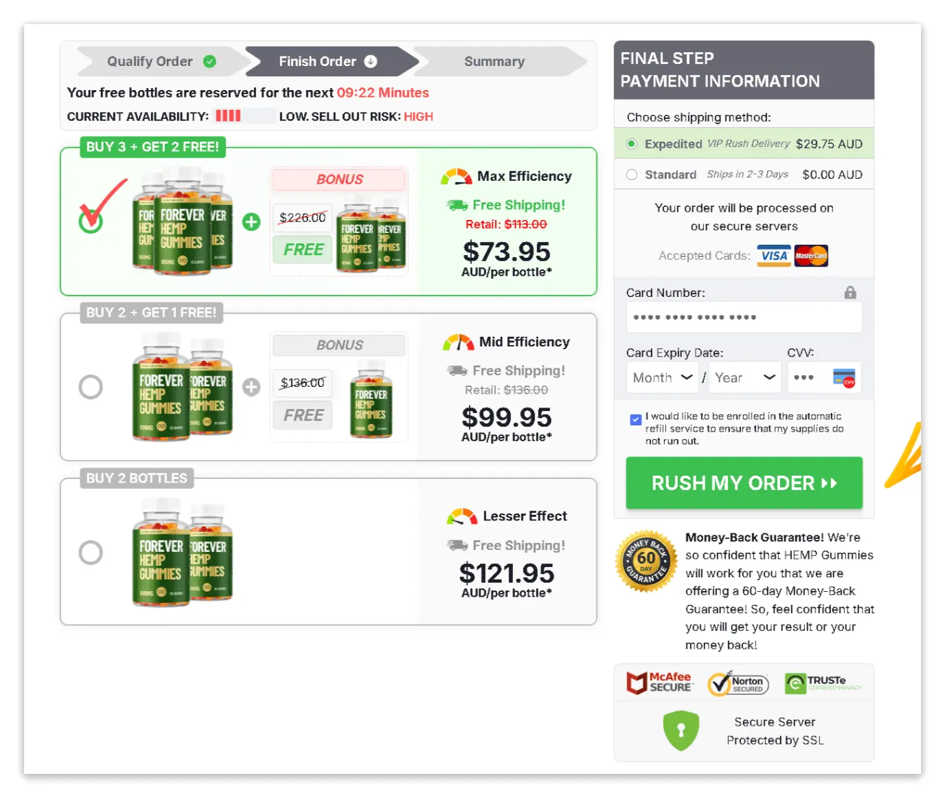 Hemp Gummies Secure Checkout Page